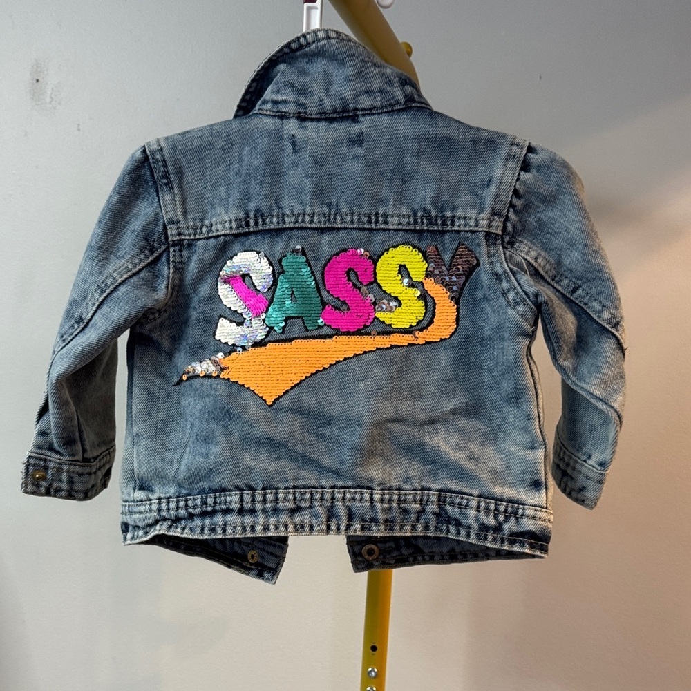 Gurls Denim Jacket with Colorful sequins Sassy Design EYC 18 months